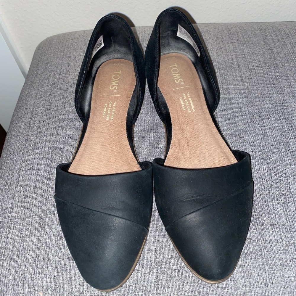 TOMS Jutti D'Orsay Flat | Black Lizard | Size 5.5